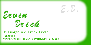 ervin drick business card